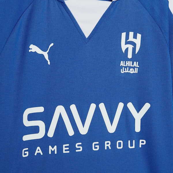 Al Hilal SFC Anniversary Youth Long Sleeve Football Jersey, Blue Intense-PUMA White, extralarge-IND